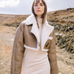 Women B3 Flight Bomber Faux Fur Sheepskin Leather Aviator Jacket - Image 3