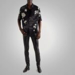 Mens Black Real Sheep Skin Fashion Leather Pant - Image 3