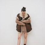 New Chocolate Brown Women Aviator Sheepskin  Leather Vest - Image 3