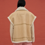Womens Camel Thick Fur Sheepskin Shearling Leather Vest - Image 3