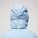 Womens Vintage Blue Puffer Jacket - Image 3