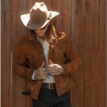 Men Chocolate Brown Style Fringes Suede Leather Western Jacket - Image 3