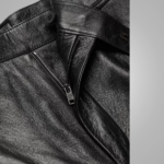 Mens Black Leather Shorts - Image 3