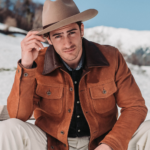 Brown Mens New Native American Western Suede Leather Jacket - Image 3
