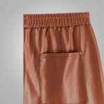 Mens Brown Leather Moto Real Sheep Skin Leather Biker pant - Image 3