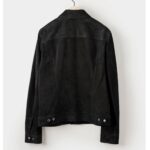 Black Men’s Suede Leather Jacket  Shirt Jeans Style - Image 2