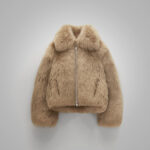Womens Brown Winter New Shearling Leather Jacket - Image 2