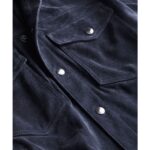 Blue Men’s  Suede Leather Biker Shirt Jeans Jacket - Image 3