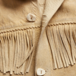 Mens Brown Western Suede Leather Jacket With Beads Fringes - Image 3