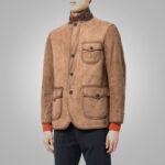 Mens Brown Suede Leather Blazer - Image 3