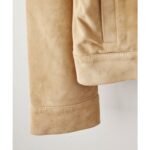 Men’s Cream Brown Suede Leather Shirt Jeans Style Jacket - Image 4