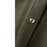 New Women's Green Soft Smart Collar Leather Shirt - Image 4