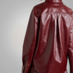 New Women's Buttery Soft Red Leather Shirt - Image 4
