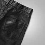 Mens Black New Style Fashion Leather Jean Pant - Image 4