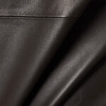 Women's Half sleeves Smooth soft choclate colour Leather Shirt - Image 4
