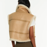 Brown Women B3 Sheepskin Aviator Leather Vest - Image 4