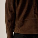 Men's  Brown Leather Suede Bomber Jeans Style Jacket - Image 3