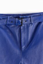 Blue Mens Sheep Skin Leather Real Biker Pants - Image 4