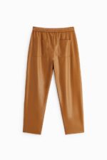 Brown Mens Leather Biker Real Sheep Skin Pant - Image 4