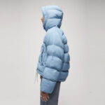 Womens Vintage Blue Puffer Jacket - Image 4