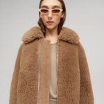 Womens Brown Fur Shearling Leather Jacket - Image 4