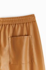 Brown Mens Leather Biker Real Sheep Skin Pant - Image 6