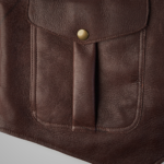 Brown Men Multi Pocket Style Buckskin Vest - Image 5