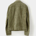 Men’s Cream Green Suede Leather Shirt Jeans Style Jacket - Image 5