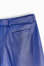 Blue Mens Sheep Skin Leather Real Biker Pants - Image 5