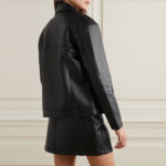 Women's Black Soft Fit Smooth Faux Leather Shirt - Image 2