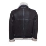 Hampton's Classic Brown Bomber Aviator Shearling Jacket with collar belt - Image 2