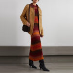 Women's Camel Suede Shearling With Classic Flap Pockets Leather Shirt - Image 4