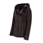 WOMENS HOODED FUR SHEARLING LONG JACKET - Image 2