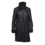Shaunna's buttoned 3/4 length shearling coat - Image 2