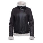 Jayne's Sheepskin Brown Biker Shearling Jacket - Image 2