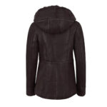 WOMENS HOODED FUR SHEARLING LONG JACKET - Image 3