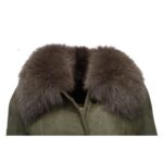 Caitlan's Shearling Sheepskin Long Coat with Fox Fur Trim - Image 2