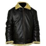 Aviator Men’s Black Leather Jacket - Image 2