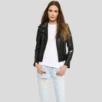 Amia Black Studded Leather Jacket - Image 5