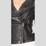 Azaria Black Motorcycle Leather Jacket - Image 2