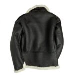 Men B-6 Black Shearling Bomber Jacket - Image 2