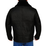 B3 Aviator Bomber Sheepskin Black Jacket - Image 2