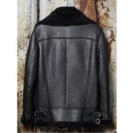 B3 Classic Bomber Shearling Sheepskin Motorcycle Leather Jacket - Image 2
