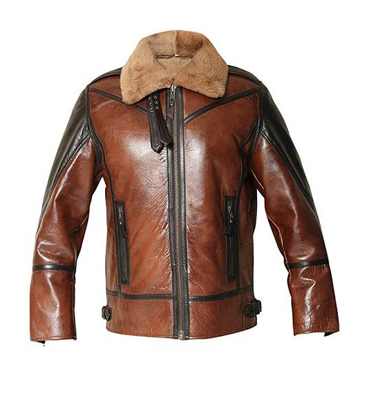 B3RAFSheepskinLeatherBrownPilotJacket2.jpg B3 RAF Sheepskin Leather Brown Pilot Jacket - Image 1