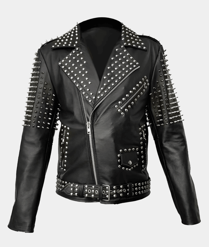 Best-Men-Black-Studded-Biker-Leather-Jacket-min-_1-1.png Men's Black Studded Biker Leather Jacket - Image 1