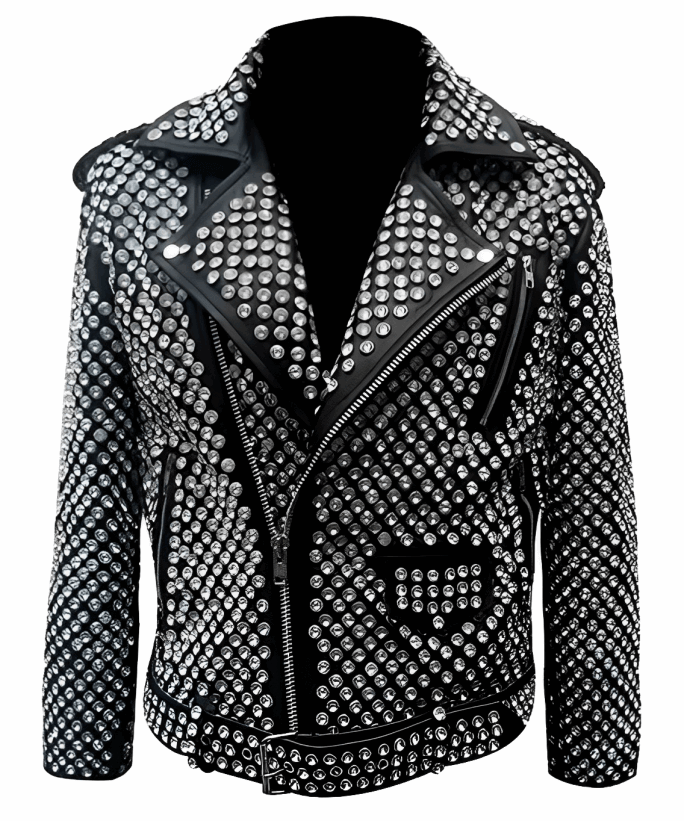 Best-Men-Studded-Biker-Leather-Jacket-In-Black-min-_1-1.png Men's Studded Biker Leather Jacket In Black - Image 1