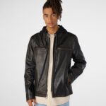 Men's Black Cafe Racer Leather Jacket