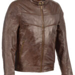 Men's Stand Up Collar Leather Jacket