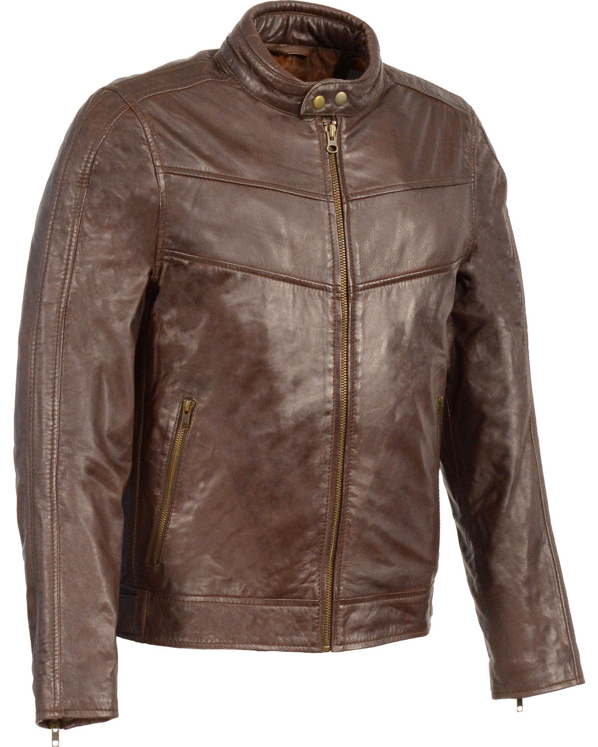 Biker-Leather-Jacket-1_0e05531d-8126-48bb-8af2-cc987295316f.jpg Men's Stand Up Collar Leather Jacket - Image 1