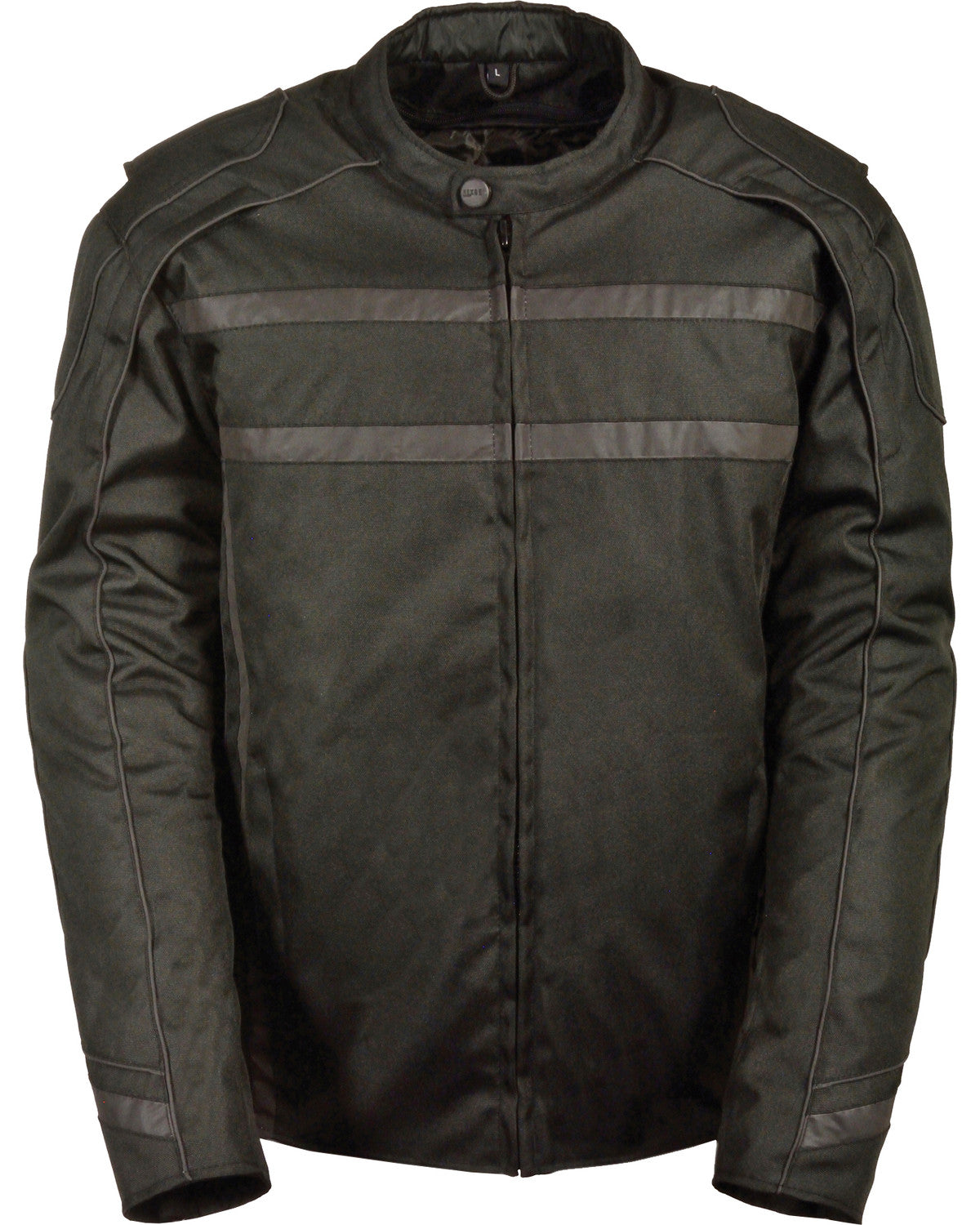 Biker-Leather-Jacket-1_156316b3-8f08-4084-af02-96058cdeece0.jpg Black Vented Reflective Jacket - Image 1
